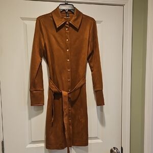 Halston Heritage Brown Long Sleeve Dress